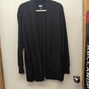 Lands' End Womans Black Cardigan Sweater